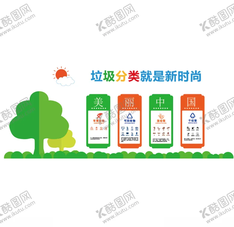 编号：67424707081733384754【酷图网】源文件下载-垃圾分类文化墙