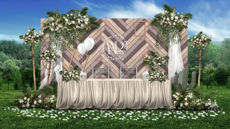 编号：55045210060409233517【酷图网】源文件下载-户外婚礼签到台