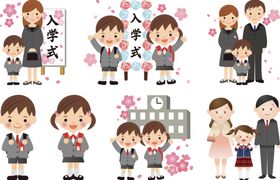 幼儿园小学入学典礼学生形象