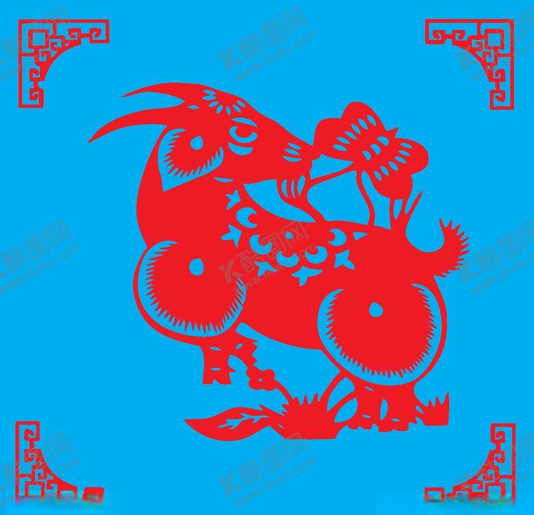 编号：80579809102151295791【酷图网】源文件下载-羊剪纸