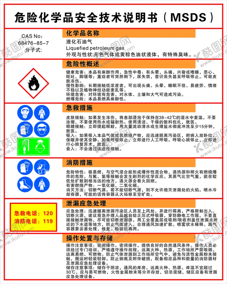 编号：24418801300042506962【酷图网】源文件下载-液化石油气危险化学品安全技术
