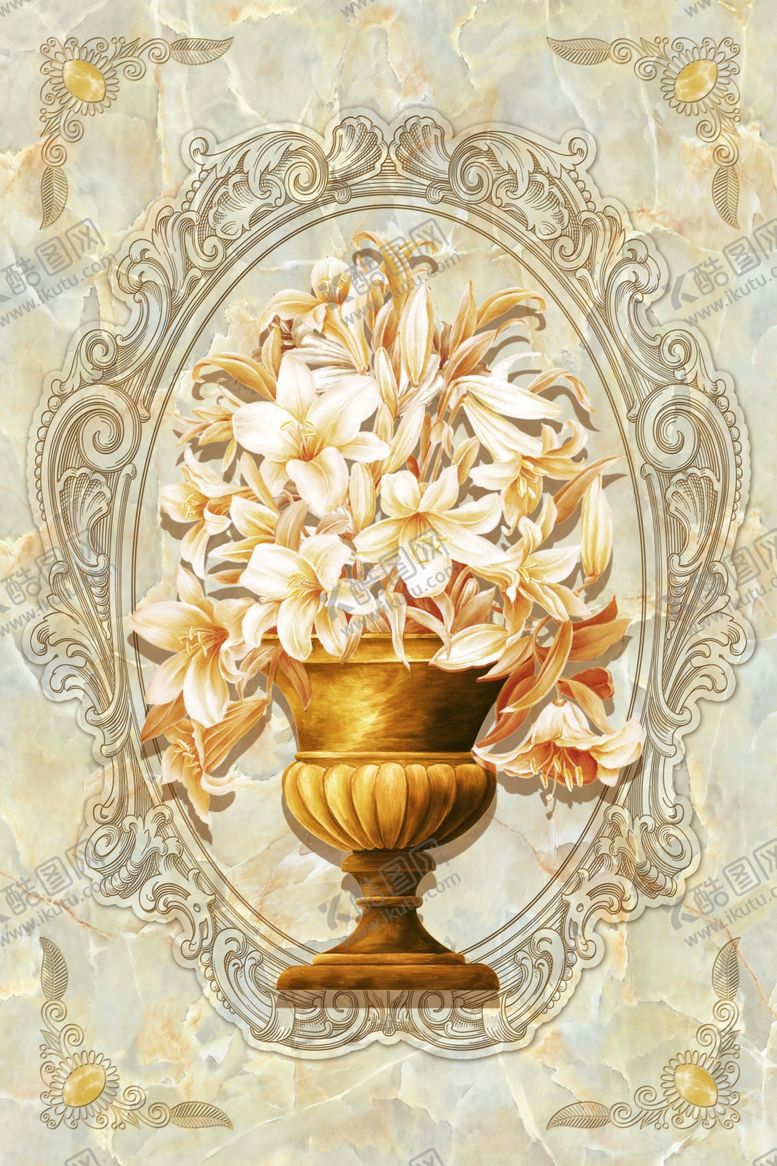编号：94533909301745532435【酷图网】源文件下载-富贵平安花瓶玄关画