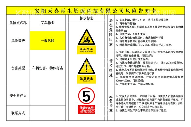 编号：92096503120616525438【酷图网】源文件下载-危险告知卡