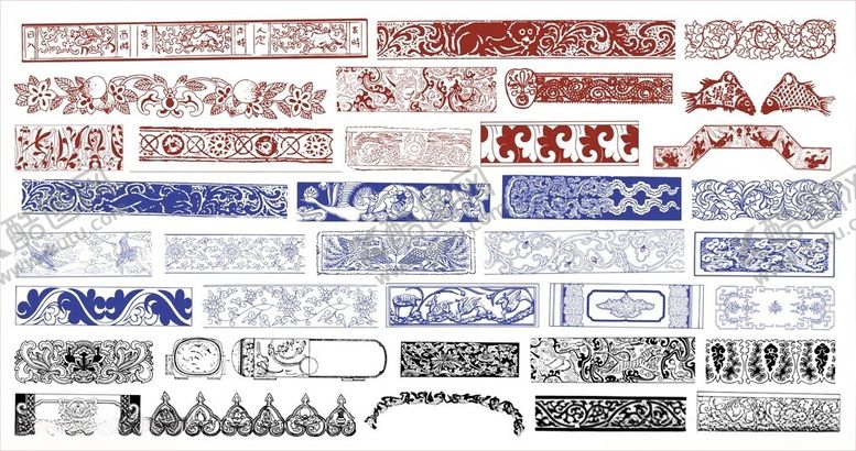编号：90779111021547047623【酷图网】源文件下载-花纹花边传统图案装饰雕花
