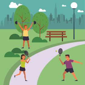 运动主题扁平化插画