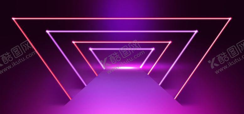 编号：73042306241945222743【酷图网】源文件下载-紫色渐变立体霓虹光效背景