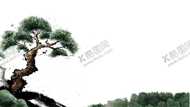 编号：38979605151034477546【酷图网】源文件下载-水墨中国风迎客松
