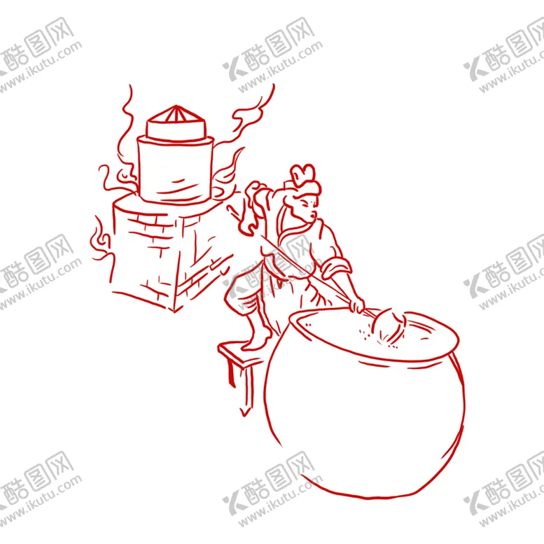 编号：96902003140040351182【酷图网】源文件下载-古法红糖制作手绘图-PNG