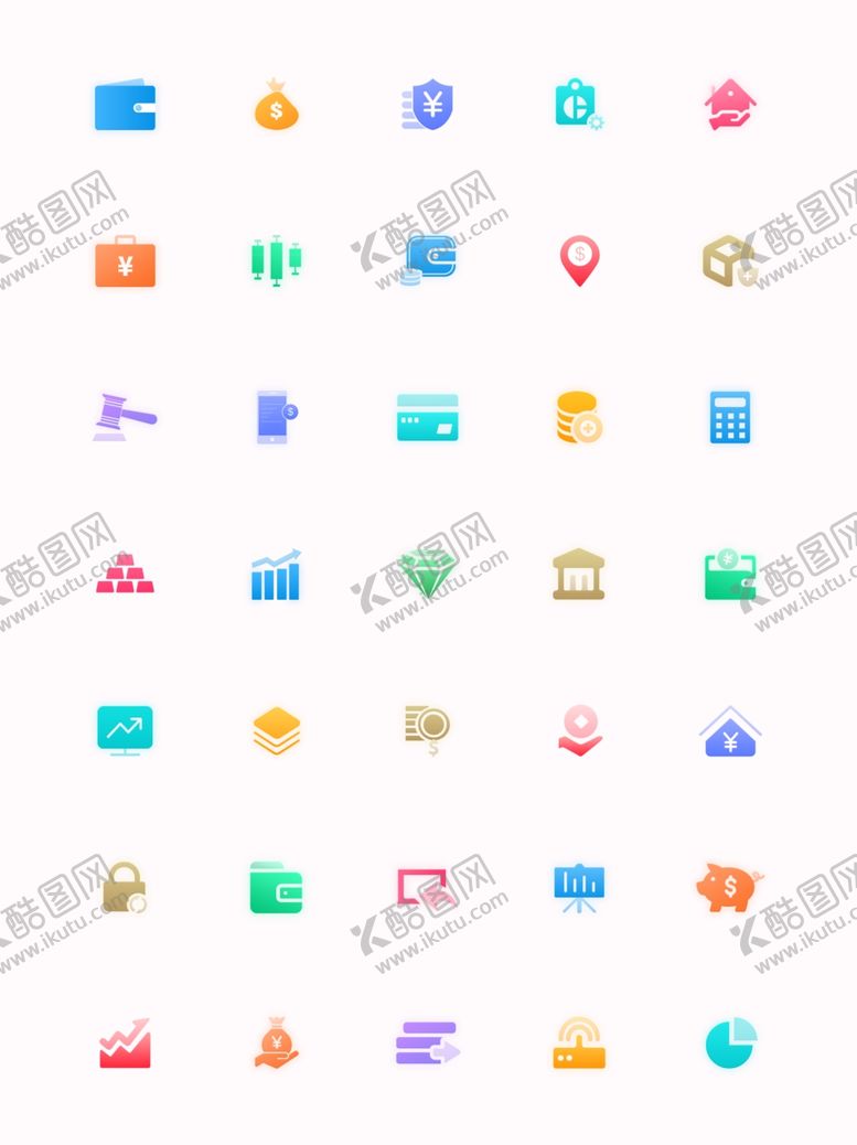 编号：82609707050945138685【酷图网】源文件下载-金融图标icon设计