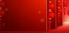 新年元宵节红色简约元宵节背景