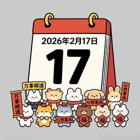 2026年2月17日卡通日历