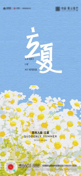 立夏海报花朵二十四节气
