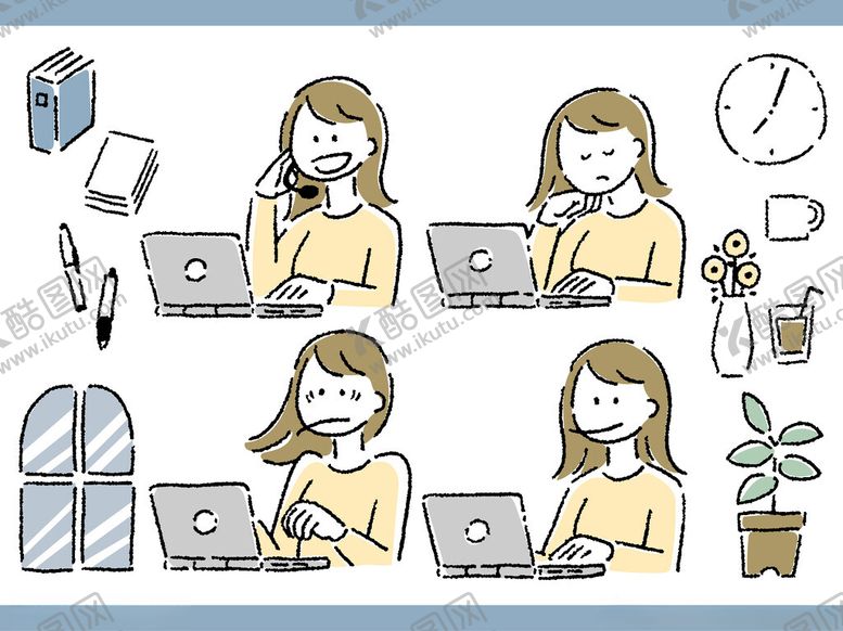 编号：68368211021417049371【酷图网】源文件下载-女孩在家办公的日常场景