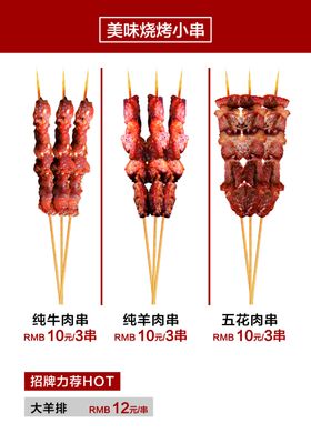 烧烤肉串海报灯片宣传