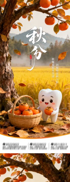 秋分节气口腔海报