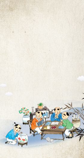 国学课堂背景板
