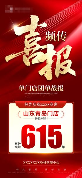 销售销冠数据成绩喜报海报