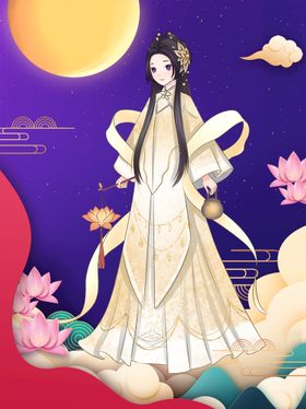 荷花仙女唯美星空情满中秋