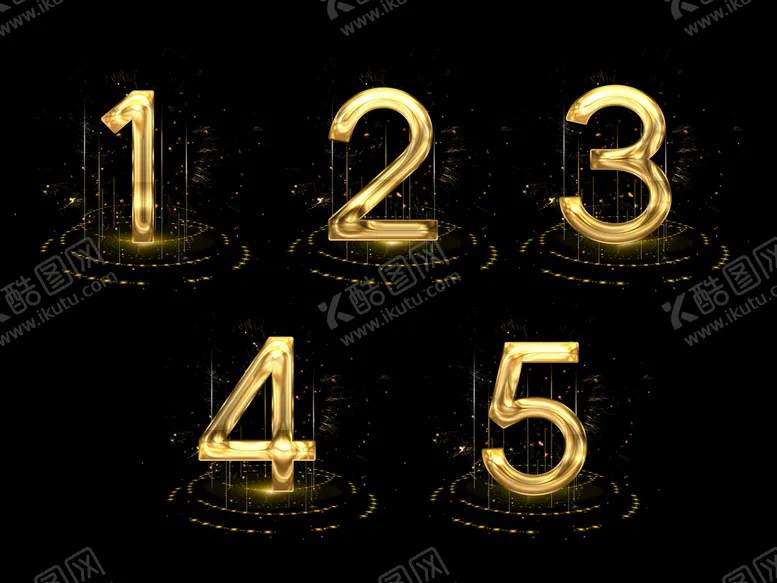 编号：62354110081202530549【酷图网】源文件下载-倒计时金色创意设计艺术字元素