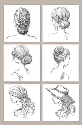 素描女背景