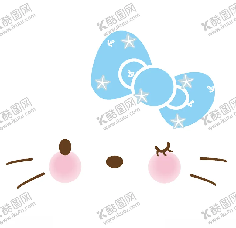 编号：27182604180225489412【酷图网】源文件下载-戴蓝蝴蝶结的小猫