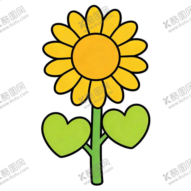 编号：34981804051627057262【酷图网】源文件下载-可爱向日葵卡通插画