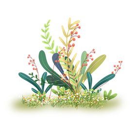 绿色植物装饰元素