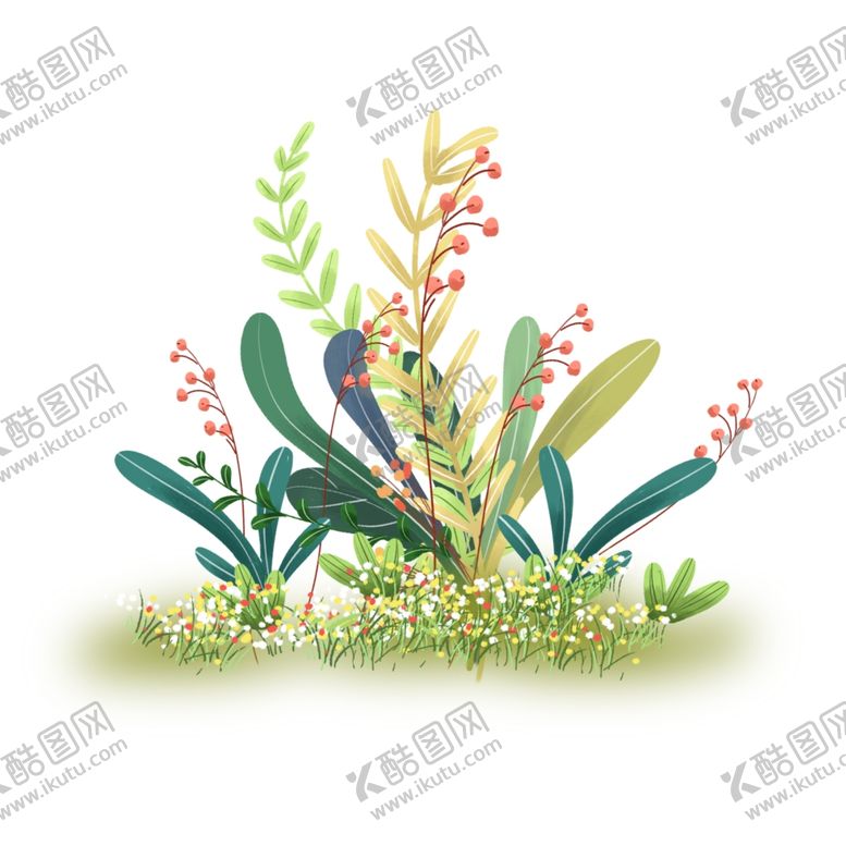 编号：44368505090417525876【酷图网】源文件下载-绿色植物装饰元素