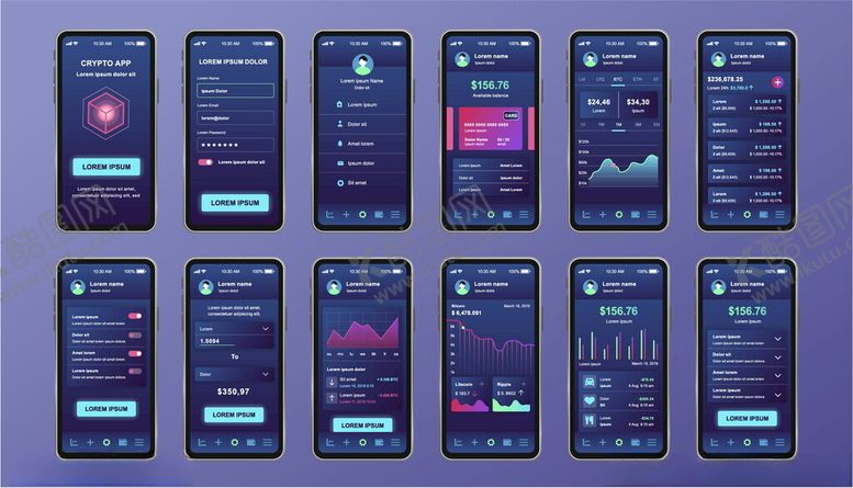 编号：27892209200522401750【酷图网】源文件下载-多样手机界面设计展示