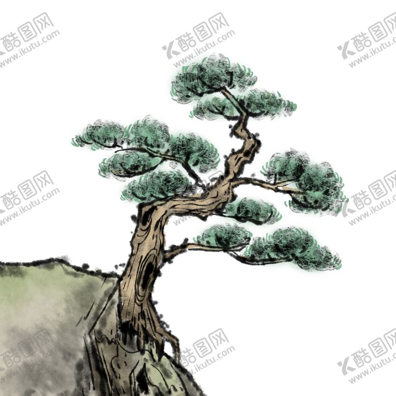 编号：45601109200122052099【酷图网】源文件下载-水墨松树