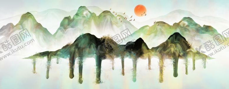 编号：53558401210624404297【酷图网】源文件下载-水墨山水画