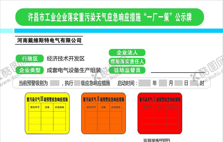 编号：43265310130847593472【酷图网】源文件下载-一厂一策公示牌