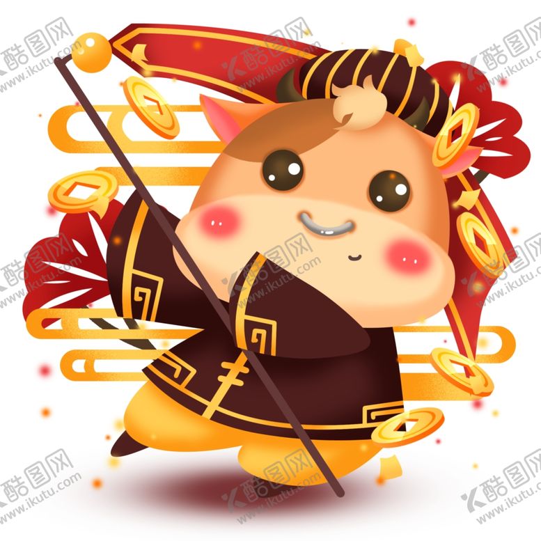 编号：80903507141355293405【酷图网】源文件下载-2021金牛送福牛年