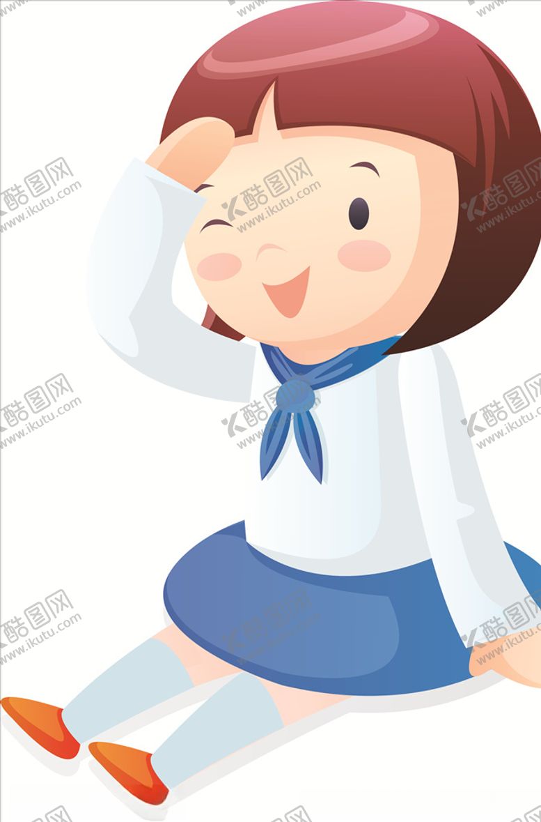 编号：35659610180848466761【酷图网】源文件下载-坐着的女孩人物矢量图