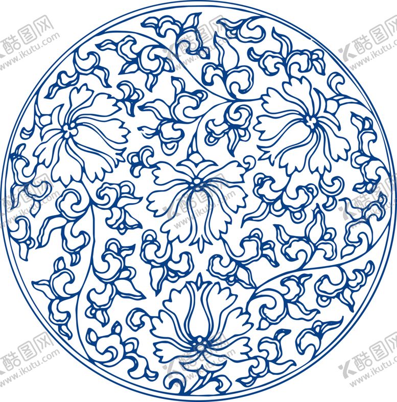 编号：11092909240203254579【酷图网】源文件下载-青花瓷图案