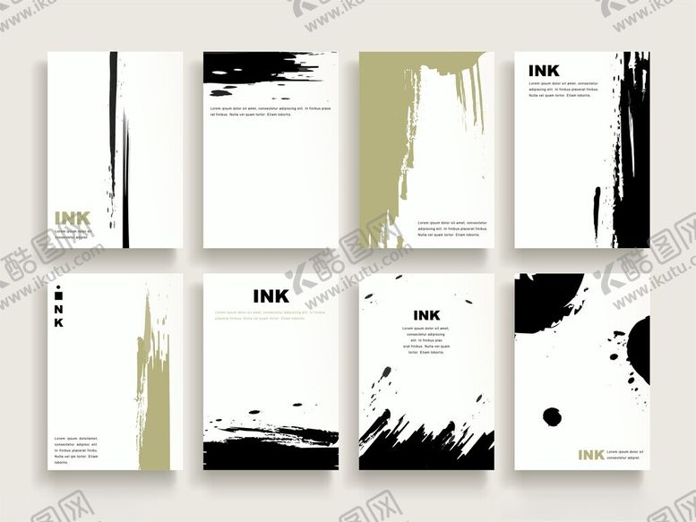 编号：30959411211303076214【酷图网】源文件下载-抽象水墨风格宣传册模板