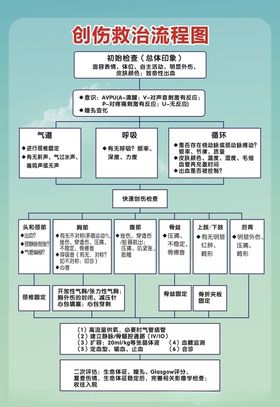 创伤救治流程图展板