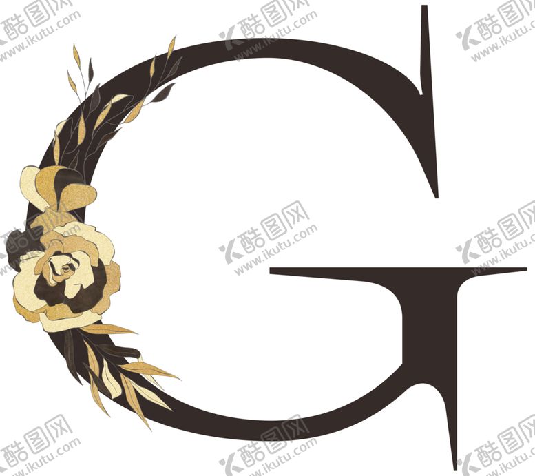 编号：59797909290554033567【酷图网】源文件下载-手绘花叶字母