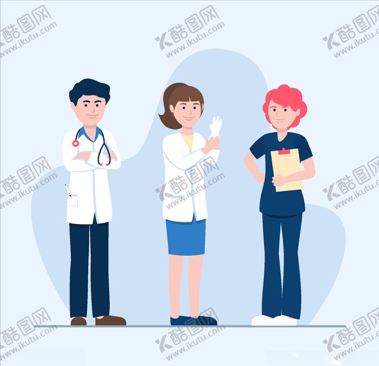 编号：47242307060616455016【酷图网】源文件下载-矢量卡通医护人物