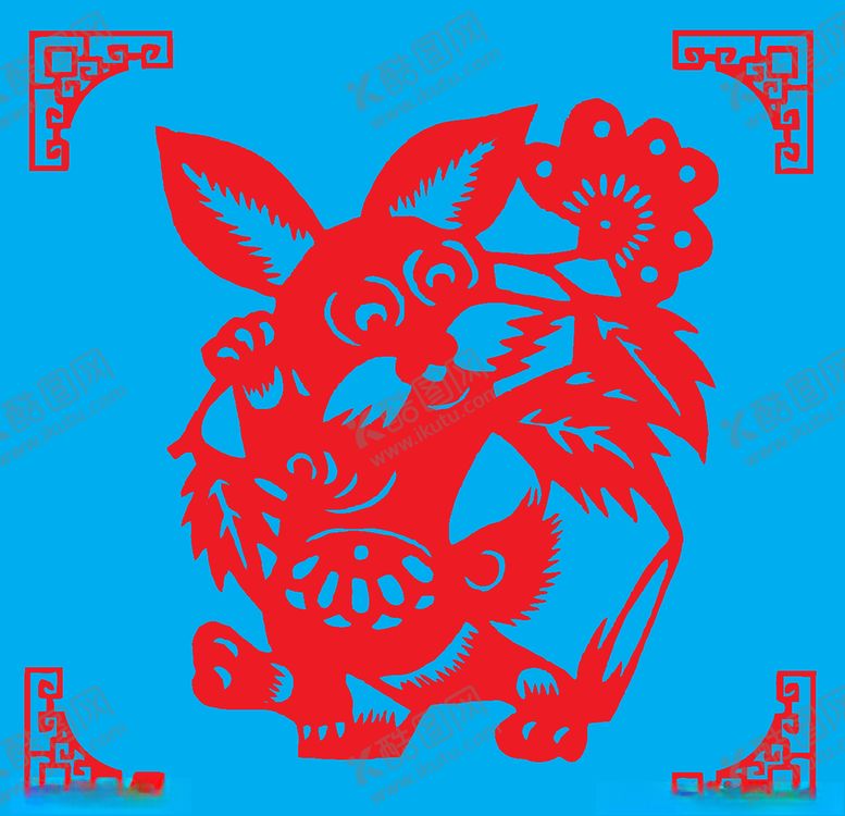 编号：71907210070420456226【酷图网】源文件下载-兔子剪纸