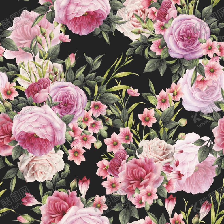 编号：35203609191330311365【酷图网】源文件下载-大牌玫瑰花小碎花数码印花