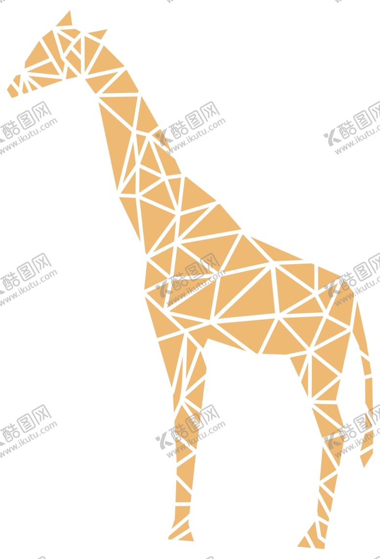 编号：25276410051251061509【酷图网】源文件下载-几何块图案长颈鹿高清图