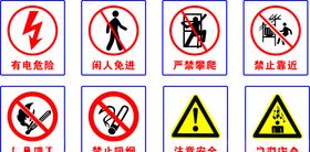 安全标识牌严禁攀爬严禁烟火有电危险工地