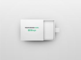 盒子样机包装logo包装贴图展示