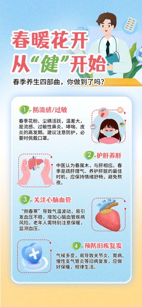 春季健康知识宣传海报