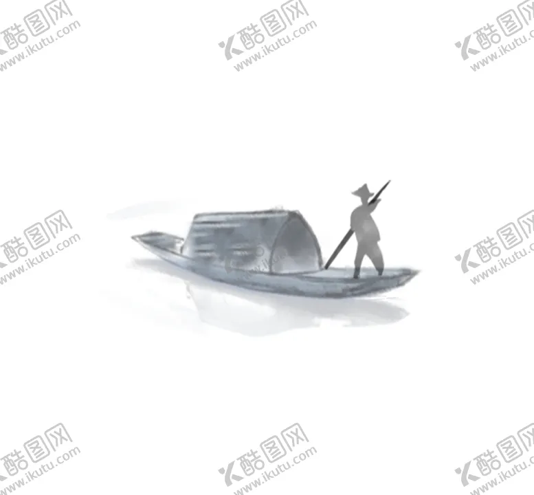 编号：29066601240848006509【酷图网】源文件下载-古代人物划船水墨泛舟图