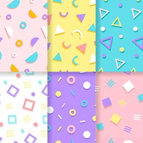 多彩几何抽象图案集合