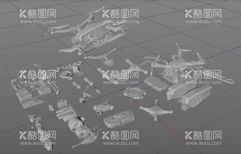 编号：59030812030637489295【酷图网】源文件下载-C4D模型航拍无人机