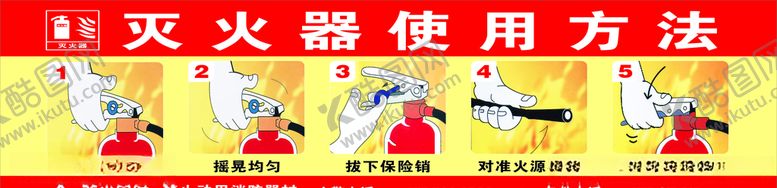 编号：43049405100426181807【酷图网】源文件下载-灭火器使用方法