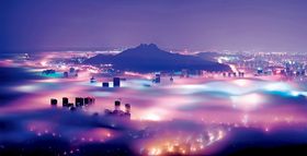 流光溢彩城市夜景轻奢装饰画墙上装饰画